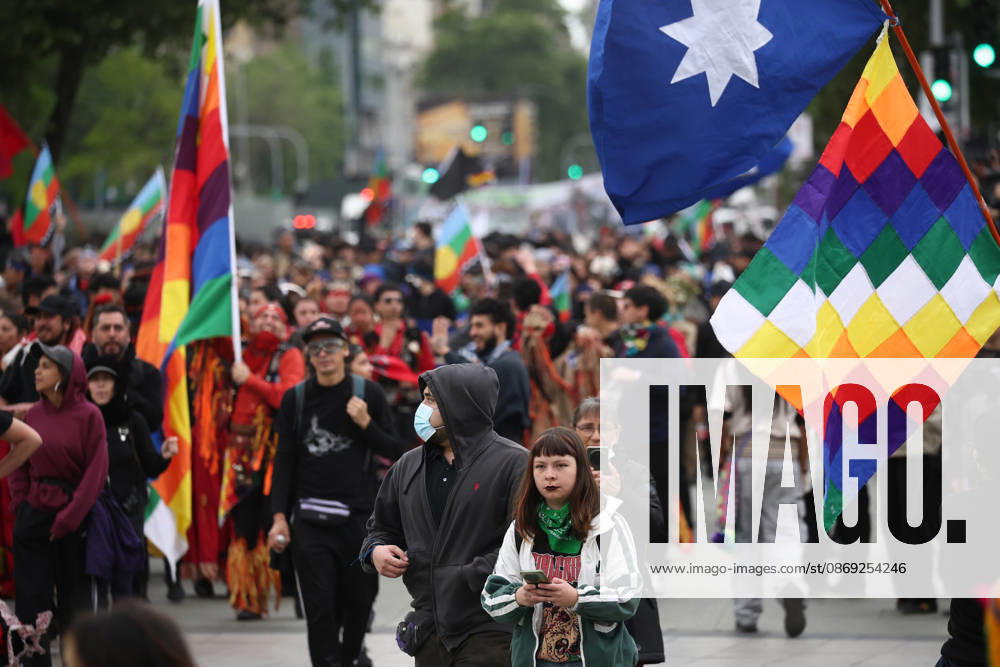 The assembly of indigenous organizations calls for a march: Indigenous Peoples in Resistance for Autonomy and Demilitarization. Dragomir Yankovic, Aton Chile, Santiago, Chile. Aton 1199015