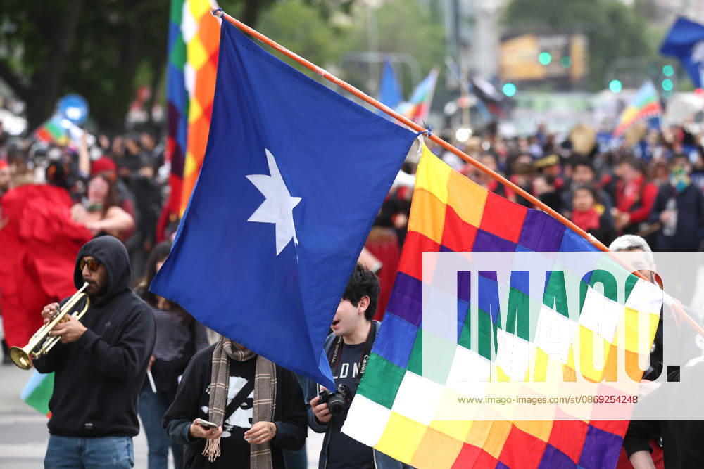 The assembly of indigenous organizations calls for a march: Indigenous Peoples in Resistance for Autonomy and Demilitarization. Dragomir Yankovic, Aton Chile, Santiago, Chile. Aton 1199017