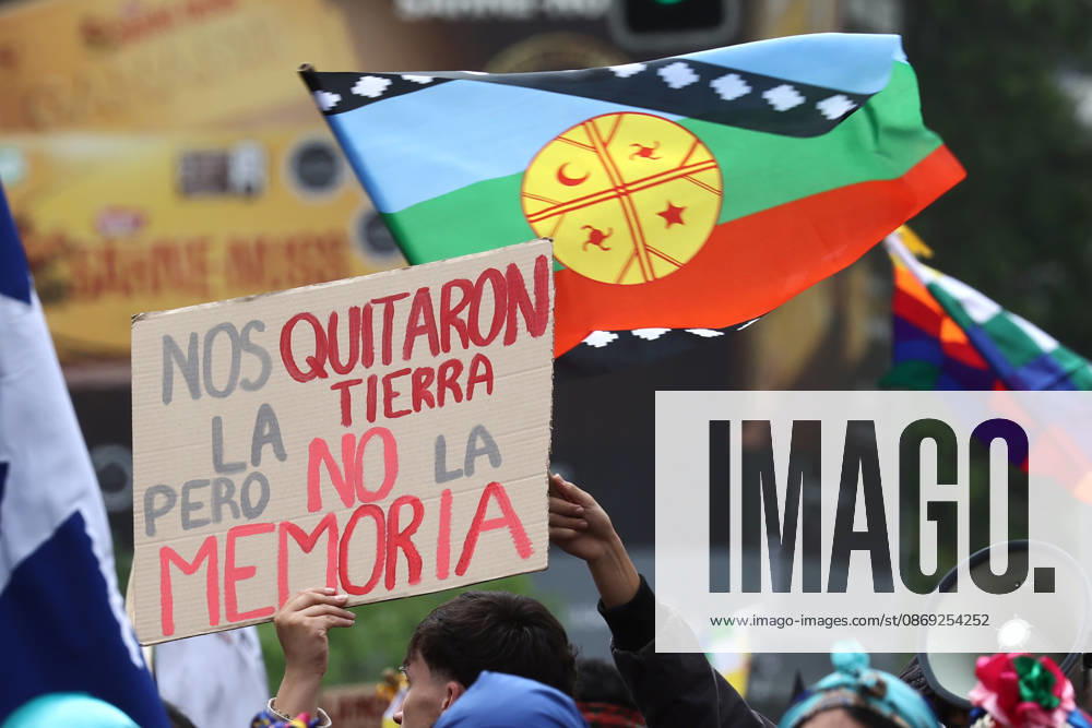The assembly of indigenous organizations calls for a march: Indigenous Peoples in Resistance for Autonomy and Demilitarization. Dragomir Yankovic, Aton Chile, Santiago, Chile. Aton 1199019