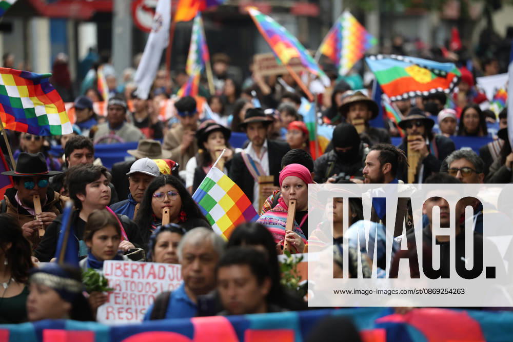 The assembly of indigenous organizations calls for a march: Indigenous Peoples in Resistance for Autonomy and Demilitarization. Dragomir Yankovic, Aton Chile, Santiago, Chile. Aton 1199027