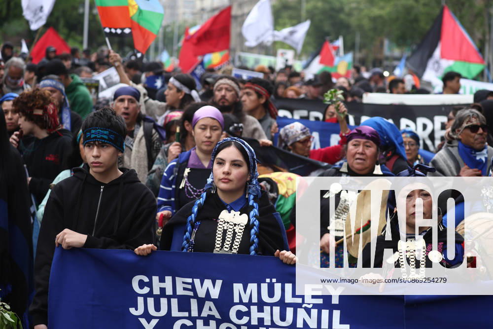 The assembly of indigenous organizations calls for a march: Indigenous Peoples in Resistance for Autonomy and Demilitarization. Dragomir Yankovic, Aton Chile, Santiago, Chile. Aton 1199040