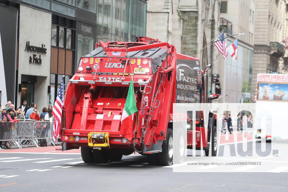 The 82nd Annual Columbus Day Parade in New York City- garbage and sanitation trucks New York USA - ZUMAh16_ 20261012_zaf_h16_090