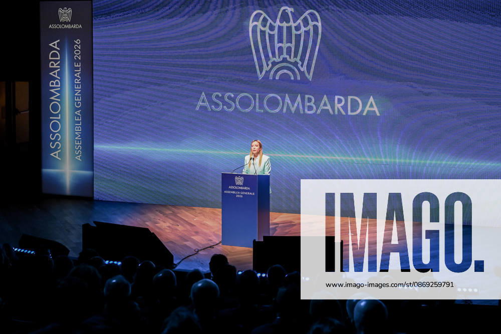 Prime Minister Giorgia Meloni speaks at the Assolombarda 2026 General Assembly, Milan, 12 10 2026 Milan Italy - ZUMAa289 20261012_zia_a289_142