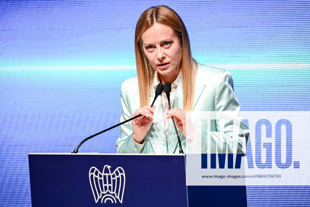 Prime Minister Giorgia Meloni speaks at the Assolombarda 2026 General Assembly, Milan, 12 10 2026 Milan Italy - ZUMAa289 20261012_zia_a289_148
