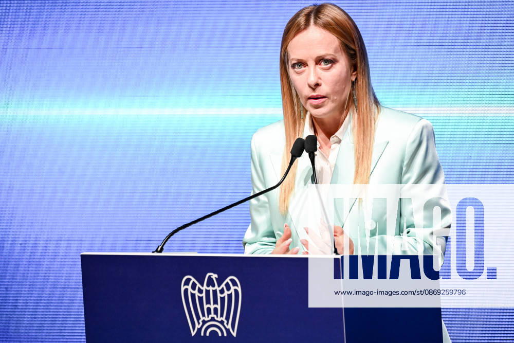 Prime Minister Giorgia Meloni speaks at the Assolombarda 2026 General Assembly, Milan, 12 10 2026 Milan Italy - ZUMAa289 20261012_zia_a289_150