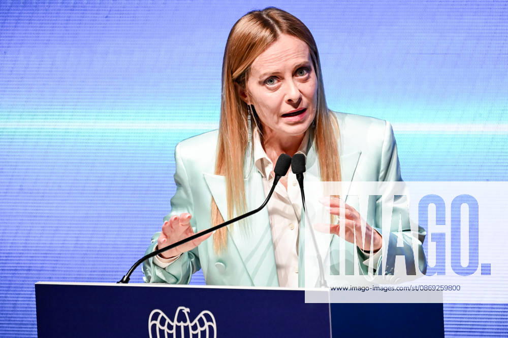 Prime Minister Giorgia Meloni speaks at the Assolombarda 2026 General Assembly, Milan, 12 10 2026 Milan Italy - ZUMAa289 20261012_zia_a289_152