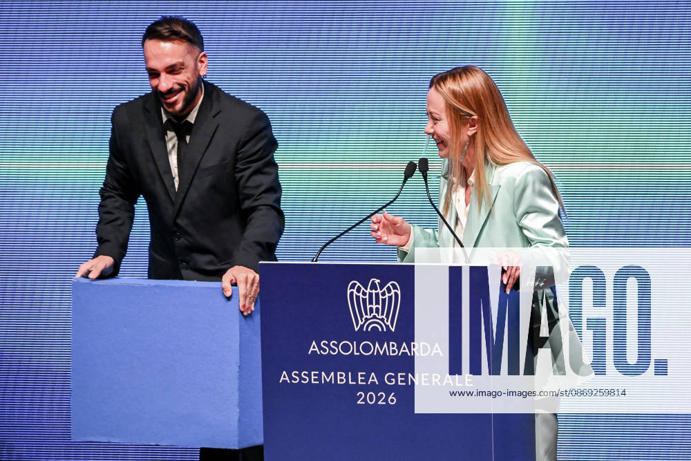 Prime Minister Giorgia Meloni speaks at the Assolombarda 2026 General Assembly, Milan, 12 10 2026 Milan Italy - ZUMAa289 20261012_zia_a289_154