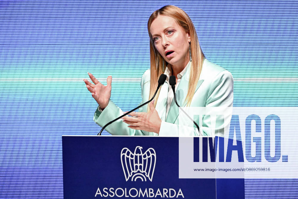 Prime Minister Giorgia Meloni speaks at the Assolombarda 2026 General Assembly, Milan, 12 10 2026 Milan Italy - ZUMAa289 20261012_zia_a289_155