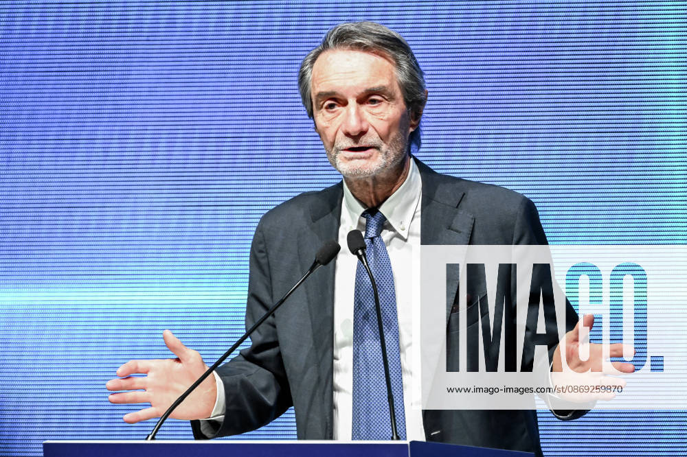 Attilio Fontana, President of the Lombardy Region, speaks at the Assolombarda 2026 General Assembly, Milan, October 12, 2026. Milan Italy - ZUMAa289 20261012_zia_a289_159