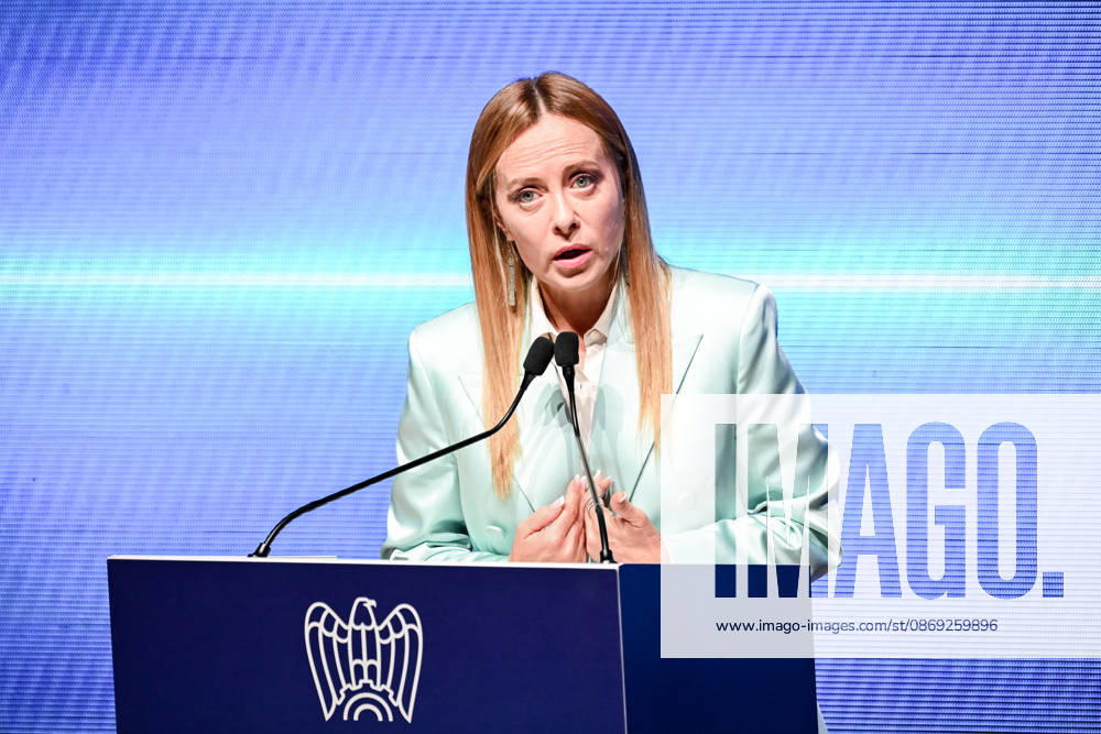 Prime Minister Giorgia Meloni speaks at the Assolombarda 2026 General Assembly, Milan, 12 10 2026 Milan Italy - ZUMAa289 20261012_zia_a289_164