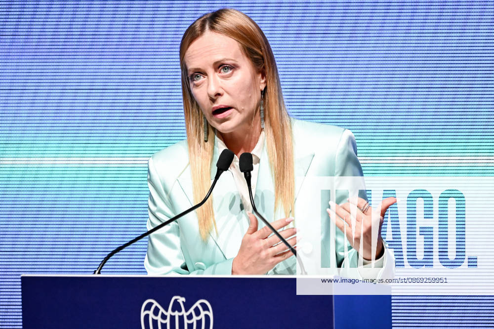 Prime Minister Giorgia Meloni speaks at the Assolombarda 2026 General Assembly, Milan, 12 10 2026 Milan Italy - ZUMAa289 20261012_zia_a289_170
