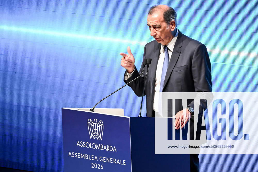 Mayor of Milan Giuseppe Sala speaks at the Assolombarda 2026 General Assembly, Milan, 12 10 2026 Milan Italy - ZUMAa289 20261012_zia_a289_174