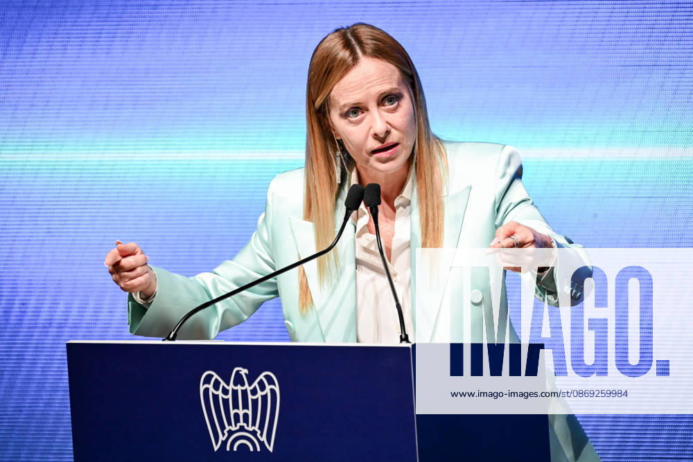 Prime Minister Giorgia Meloni speaks at the Assolombarda 2026 General Assembly, Milan, 12 10 2026 Milan Italy - ZUMAa289 20261012_zia_a289_178