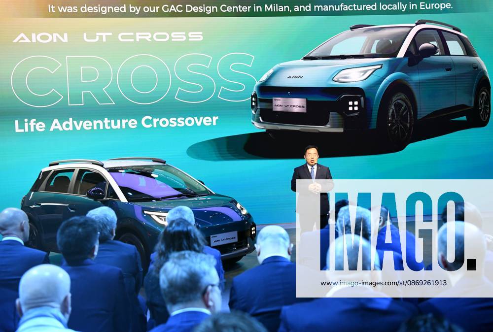 GAC Group holds a press conference to introduce the AION UT Cross new energy vehicle during the 2026 Paris Motor Show on October 12, 2026 in Paris, France. The Paris Motor Show, one of the world s largest auto exhibitions, opened its doors to showcase the latest innovations from global automakers.