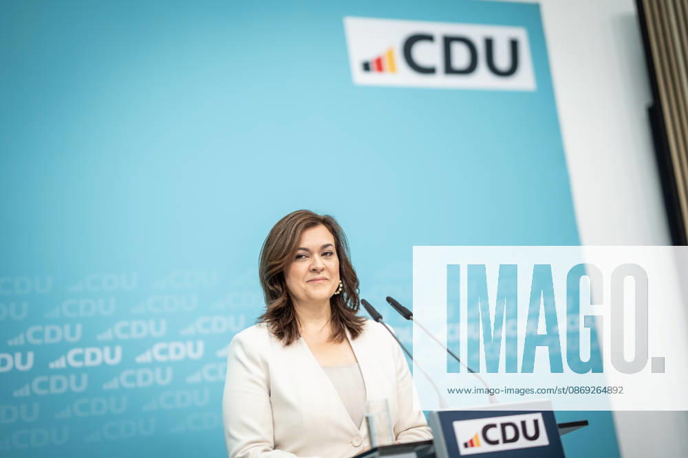 Franziska Hoppermann, CDU Secretary General, at the closing press conference of the CDU Germany Executive Committee Retreat in Berlin, October 2026, Berlin, Berlin, Germany, Konrad Adenauer House