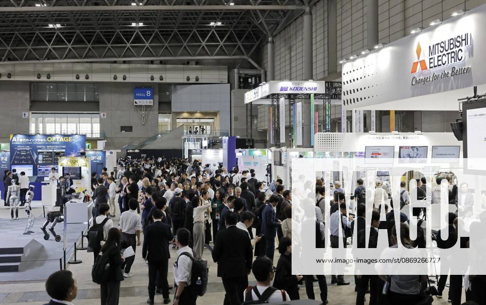 CEATEC electronics show People visit the Combined Exhibition of Advanced Technologies electronics show, known as CEATEC, at the Makuhari Messe convention center in the eastern Japan city of Chiba on Oct. 13, 2026, the opening day of the four-day event. A14AA0005630735P