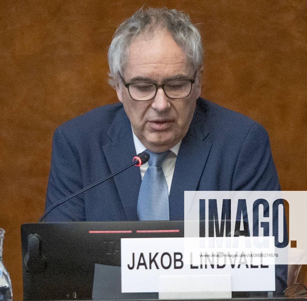Geneva Switzerland, 10 13 2026: JAKOB LINDVALL (Vice-Chair of the UNECE Team of Specialists on Innovation and Competitiveness Policies) presented the conclusions of the meeting. during the Regional Forum on Sustainable Development for the UNECE Region (United Nations Economic Commission for Europe) and which is also the session of the Housing Committee, which concerns urban development and land management, which was held at United Nations of Geneva in Geneva. Geneva Switzerland - ZUMAd206 20261013_zip_d206_008