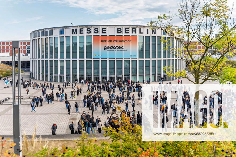 Berlin, October 13, 2026: Hundreds of trade visitors are waiting in the morning on the plaza in front of the South Entrance of M