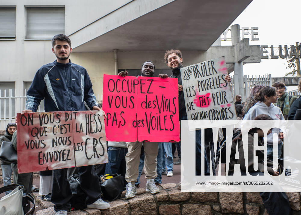 Paul-o°luard High School in Saint-Denis is at the center of the news as part of the fifth round of national student protests...The renowned Swedish environmental activist Greta Thunberg visited Paul-o°luard High School in Saint-Denis this morning to offer her direct support to the protesting students. She denounced police violence against the young demonstrators. - ZUMAs287 20261013_zip_s287_006