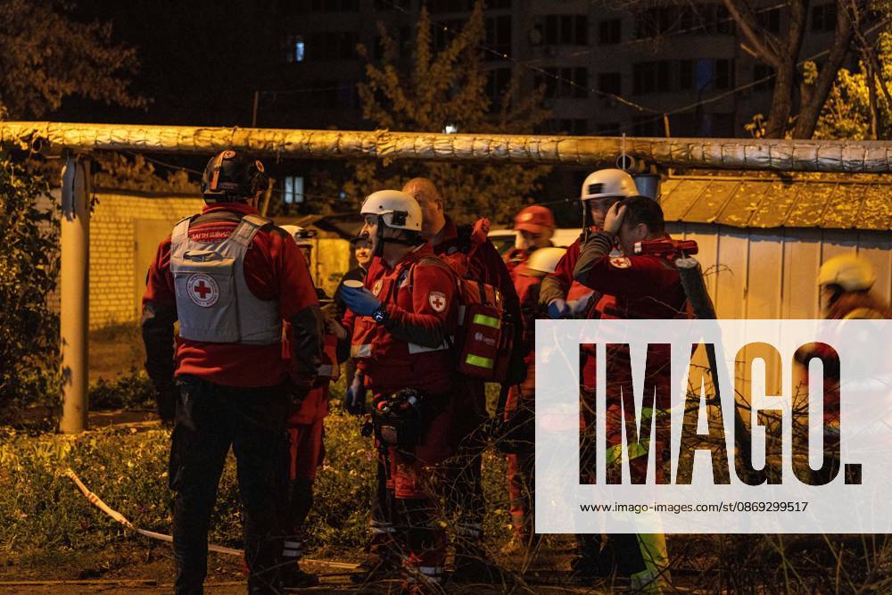 KHARKIV, UKRAINE, OCTOBER 12, 2026: A Russian strike destroyed a section of a four-story residential building in the Kholodnohirskyi District of Kharkiv, Ukraine, on the evening of October 12. Authorities said Russian forces used Banderol-type missiles in the attack. Rescuers recovered the bodies of three people, and search operations continued. Kharkiv Ukraine - ZUMAq101 20261013_zna_q101_039