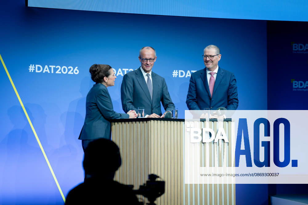 German Employers Day, bcc, Berlin Congress Center German Employers Day, bcc, Berlin Congress Center, Rainer Dulger, Employers Association President Friedrich Merz, Federal Chancellor Dagmar Rosenfeld Berlin Berlin GER