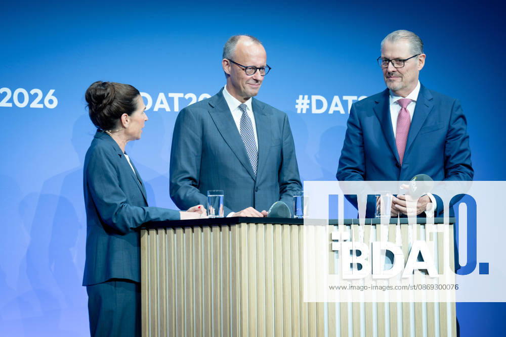 German Employers Day, bcc, Berlin Congress Center German Employers Day, bcc, Berlin Congress Center, Rainer Dulger, Employers Association President Friedrich Merz, Federal Chancellor Dagmar Rosenfeld Berlin Berlin GER