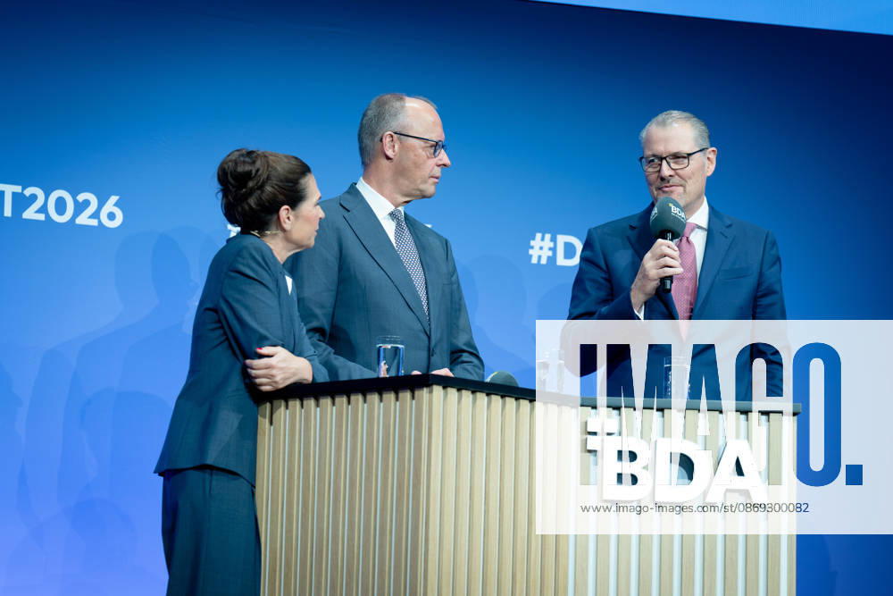 German Employers Day, bcc, Berlin Congress Center German Employers Day, bcc, Berlin Congress Center, Rainer Dulger, Employers Association President Friedrich Merz, Federal Chancellor Dagmar Rosenfeld Berlin Berlin GER