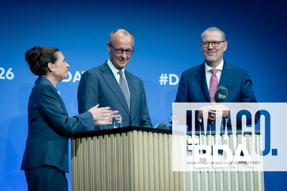German Employers Day, bcc, Berlin Congress Center German Employers Day, bcc, Berlin Congress Center, Rainer Dulger, Employers Association President Friedrich Merz, Federal Chancellor Dagmar Rosenfeld Berlin Berlin GER