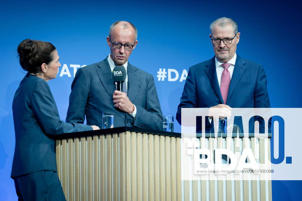 German Employers Day, bcc, Berlin Congress Center German Employers Day, bcc, Berlin Congress Center, Rainer Dulger, Employers Association President Friedrich Merz, Federal Chancellor Dagmar Rosenfeld Berlin Berlin GER