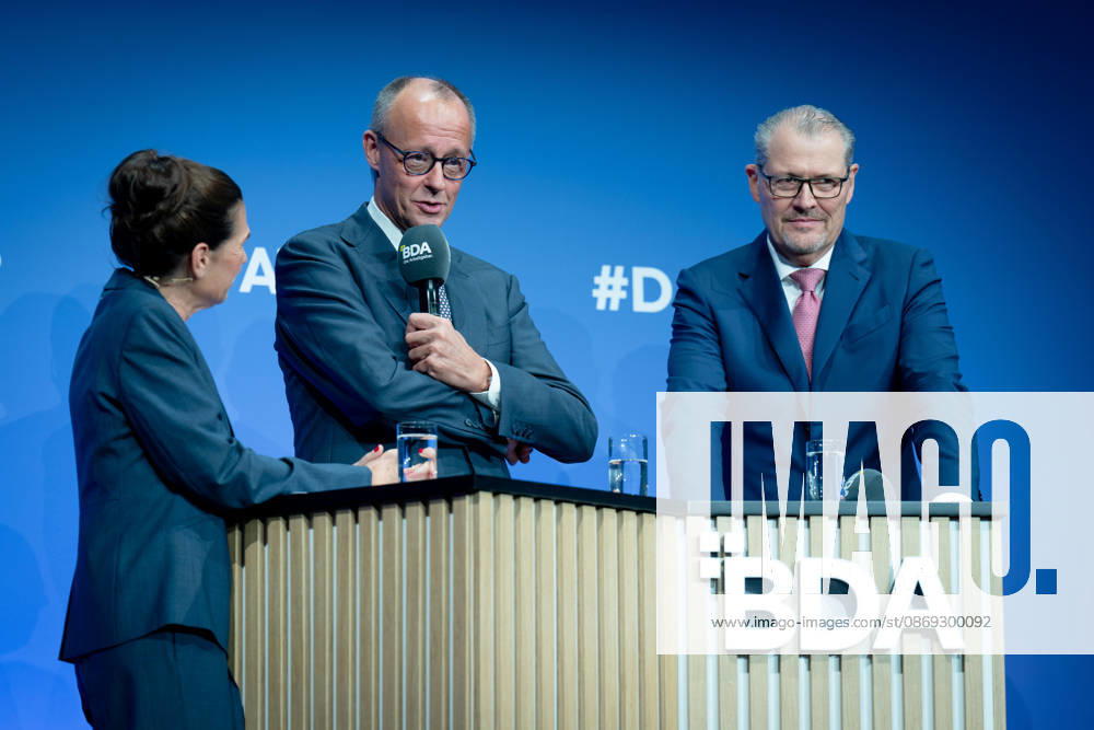 German Employers Day, bcc, Berlin Congress Center German Employers Day, bcc, Berlin Congress Center, Rainer Dulger, Employers Association President Friedrich Merz, Federal Chancellor Dagmar Rosenfeld Berlin Berlin GER