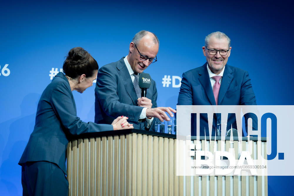 German Employers Day, bcc, Berlin Congress Center German Employers Day, bcc, Berlin Congress Center, Rainer Dulger, Employers Association President Friedrich Merz, Federal Chancellor Dagmar Rosenfeld Berlin Berlin GER
