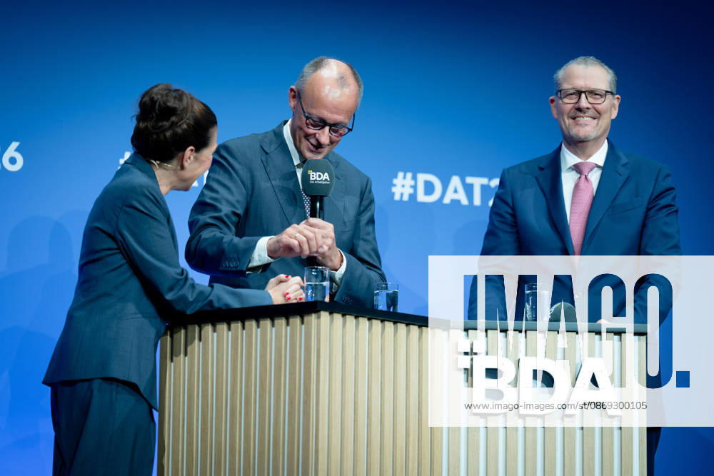 German Employers Day, bcc, Berlin Congress Center German Employers Day, bcc, Berlin Congress Center, Rainer Dulger, Employers Association President Friedrich Merz, Federal Chancellor Dagmar Rosenfeld Berlin Berlin GER