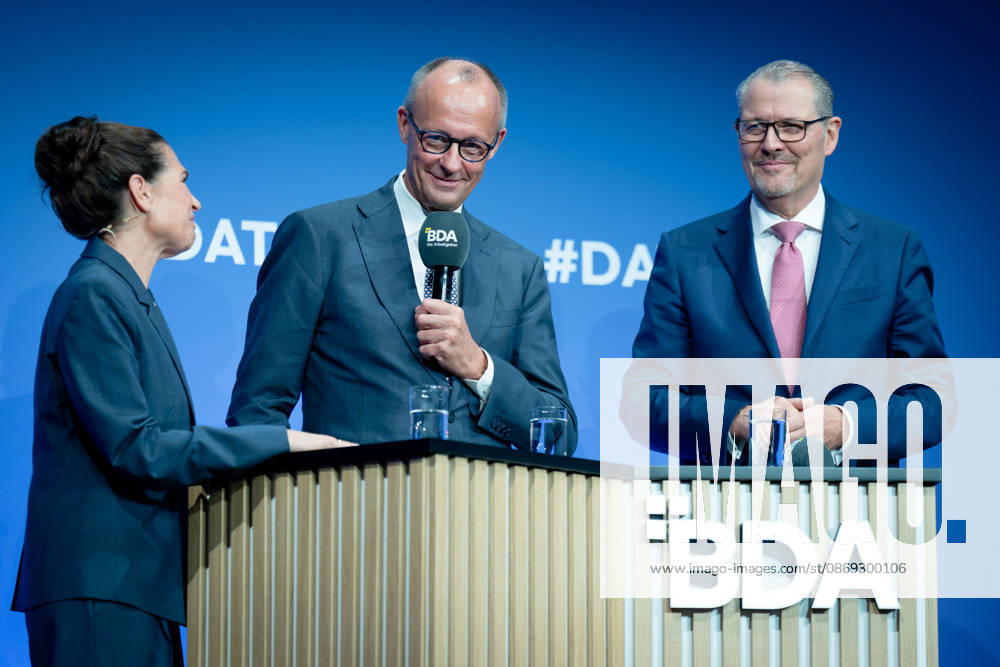 German Employers Day, bcc, Berlin Congress Center German Employers Day, bcc, Berlin Congress Center, Rainer Dulger, Employers Association President Friedrich Merz, Federal Chancellor Dagmar Rosenfeld Berlin Berlin GER