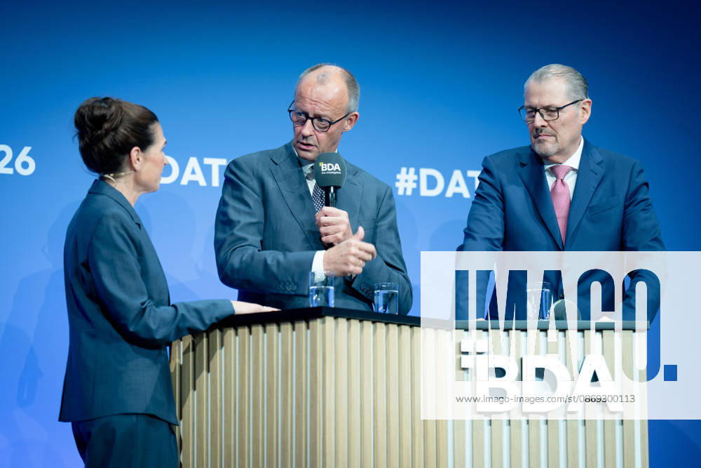 German Employers Day, bcc, Berlin Congress Center German Employers Day, bcc, Berlin Congress Center, Rainer Dulger, Employers Association President Friedrich Merz, Federal Chancellor Dagmar Rosenfeld Berlin Berlin GER