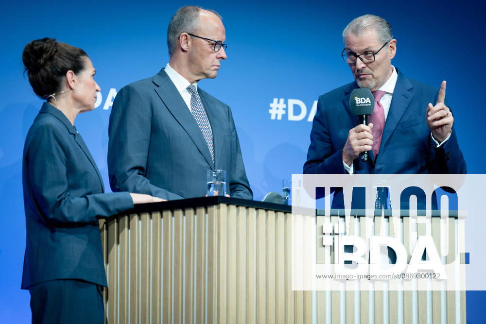 German Employers Day, bcc, Berlin Congress Center German Employers Day, bcc, Berlin Congress Center, Rainer Dulger, Employers Association President Friedrich Merz, Federal Chancellor Dagmar Rosenfeld Berlin Berlin GER