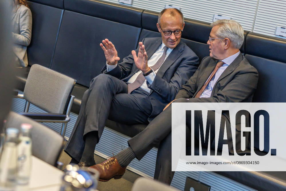 CDU CSU Caucus Meeting: Friedrich Merz (CDU), caucus chair, at a caucus meeting on October 13, 2026, in Berlin, Berlin, Berlin, Germany, Bundestag