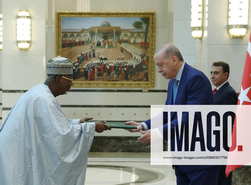 Turkish President Recep Tayyip Erdogan ANKARA, TURKIYE - OCTOBER 13: (---- - MANDATORY CREDIT - TURKISH PRESIDENCY MURAT KULA HANDOUT - NO MARKETING NO ADVERTISING CAMPAIGNS - DISTRIBUTED AS A SERVICE TO CLIENTS----) Turkish President Recep Tayyip Erdogan receives the credentials of Nigeria s Ambassador to Turkiye, Saidu Usman Nasamu Dakingari, during a ceremony at the Presidential Complex in Ankara, Turkiye on October 13, 2026. Tur Presidency Murat Kula Anadolu Ankara Turkey. Editorial use only. Please get in touch for any other usage.
