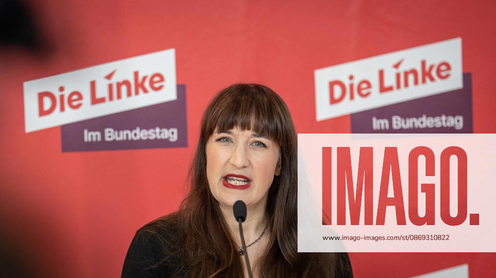 Heidi Reichinnek, Chair of the Die Linke parliamentary caucus in the German Bundestag; Press Statement from the Die Linke Caucus, German Bundestag, Berlin, Berlin, Germany, Bundestag