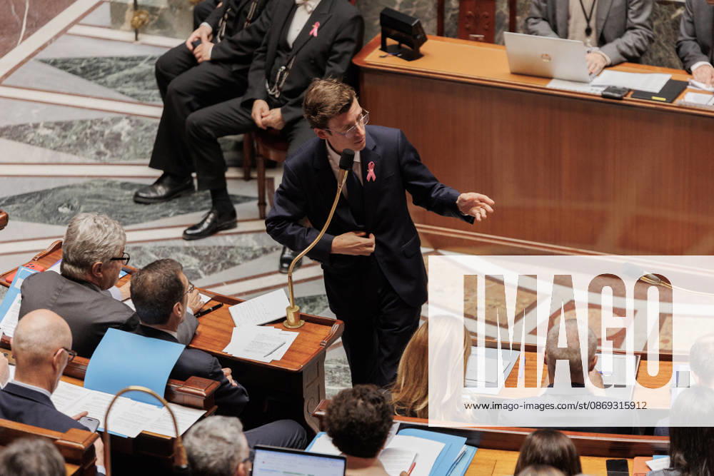 douard Geffray, the Minister of National Education during a question and answer session with the government at the National Assembly in Paris, on October 13, 2026. - ZUMAs287 20261013_zip_s287_039