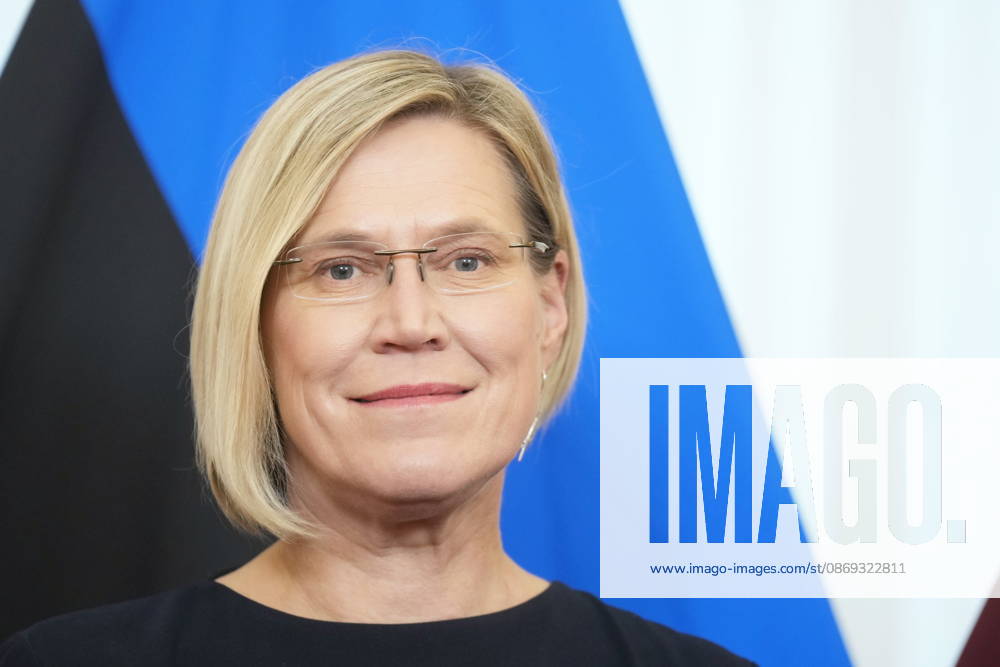 Estonian President ULLE MADISE pose media during her visit to Latvia Riga Latvia - ZUMAk193 20261013_zip_k193_018