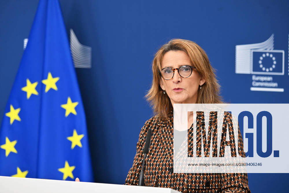 European Commission Vice-President Teresa Ribera BRUSSELS, BELGIUM - OCTOBER 14: Teresa Ribera, European Commission Executive Vice-President for a Clean, Just and Competitive Transition, holds a press conference on a competition case in Brussels, Belgium, on October 14, 2026. Dursun Aydemir Anadolu Brussels Belgium. Editorial use only. Please get in touch for any other usage.