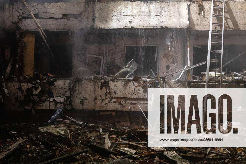 The aftermath of a Russian missile strike on a nine-story residential building is seen in Kyiv’s Desnianskyi district, Ukraine, on October 14, 2026. Russia launched a massive ballistic missile attack on the capital. Three women were killed and 19 people were injured in the Desnianskyi district, including a seven-year-old girl. Apartments on the first through eighth floors of the building were also damaged (Photo by Danylo Antoniuk Ukrinform) Ballistic missile strikes next to nine-story residential building in Desnianskyi district of Kyiv