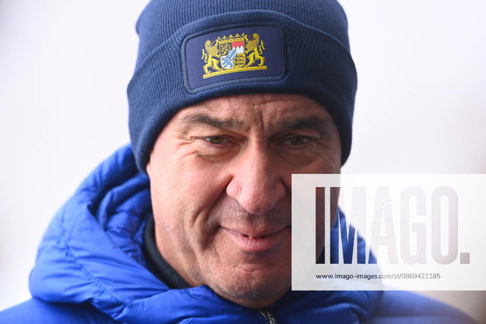 Markus SOEDER, Minister-President of Bavaria and CSU Chairman, wearing a wool hat; single frame, cropped image, portrait,Portrait of Minister-President Dr. Markus Söder and Environment Minister Thorsten Glauber discussing current research projects in the areas of geohazar