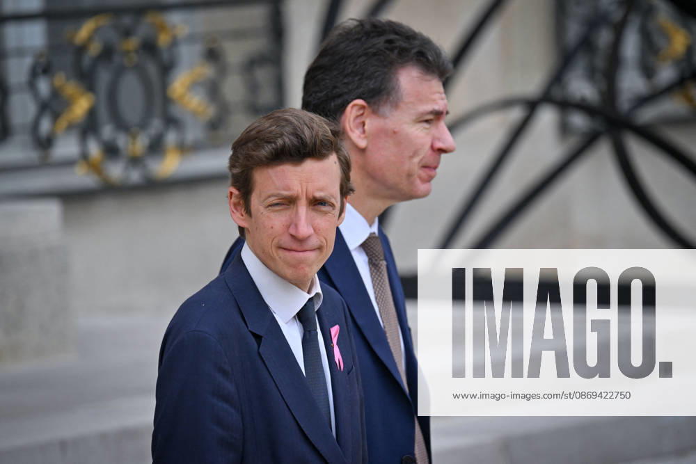 Weekly Cabinet Meeting at the Elysee Palace French Minister of Education Edouard Geffray and French Minister of Higher Education, Research and Space Philippe Baptiste leaves after the weekly cabinet meeting (Conseil des ministres) at the Elysee Palace in Paris, France, on October 14, 2026. Photo by Tomas Stevens ABACAPRESS.COM Paris France