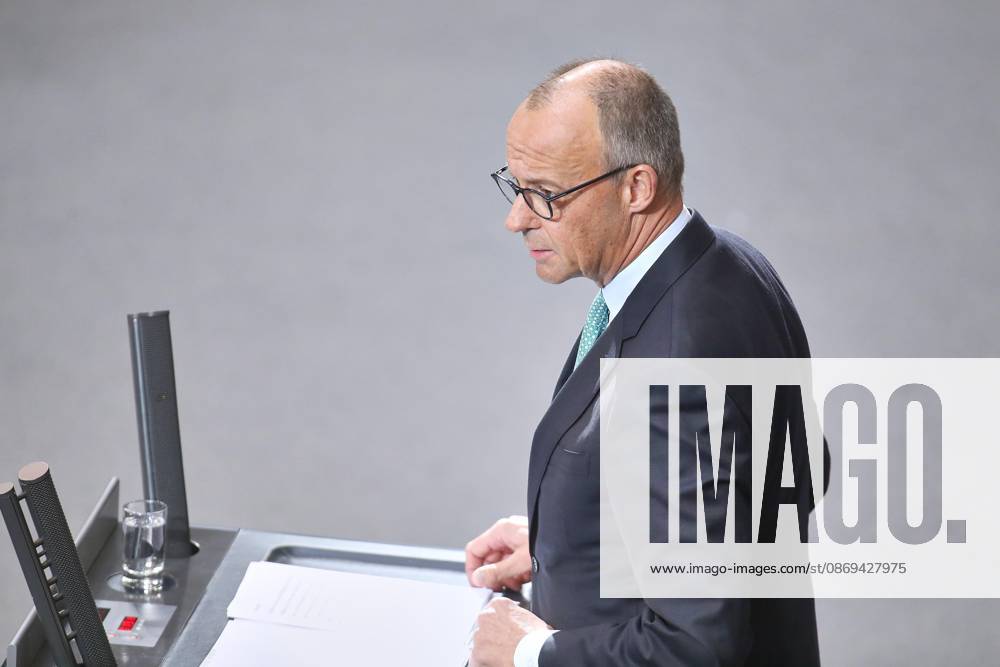 German Bundestag 101st Session of the Bundestag Chancellor Friedrich Merz (CDU) delivering a government statement