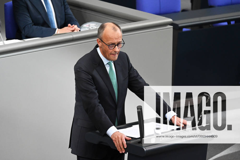 German Chancellor Friedrich Merz delivers government statement in Berlin ahead of EU Summit BERLIN, GERMANY – OCTOBER 14: German Chancellor Friedrich Merz delivers a government statement ahead of the upcoming meeting of the European Council in the Bundestag in Berlin, Germany, on October 14, 2026. Volodymyr Sindieiev Anadolu Berlin Germany. Editorial use only. Please get in touch for any other usage.