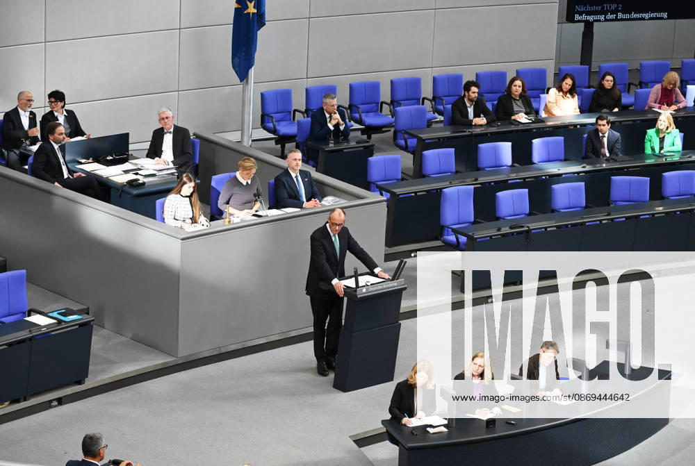 German Chancellor Friedrich Merz delivers government statement in Berlin ahead of EU Summit BERLIN, GERMANY – OCTOBER 14: German Chancellor Friedrich Merz delivers a government statement ahead of the upcoming meeting of the European Council in the Bundestag in Berlin, Germany, on October 14, 2026. Volodymyr Sindieiev Anadolu Berlin Germany. Editorial use only. Please get in touch for any other usage.