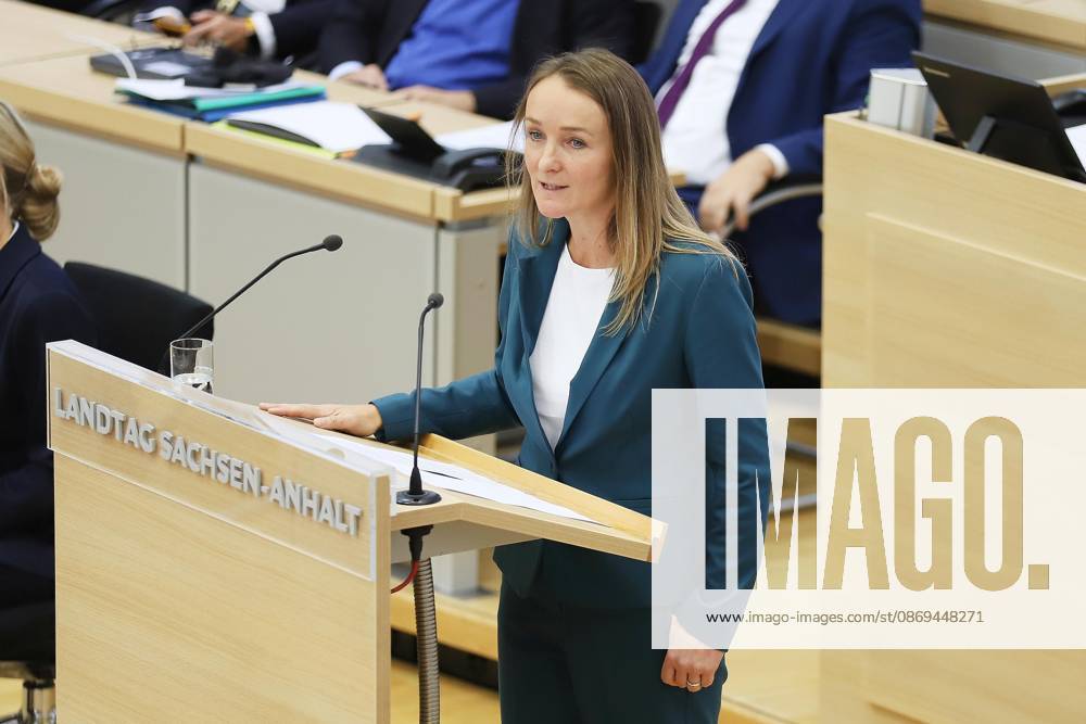 State Parliament Special Session: Claudia Wittig, BSW, delivers a speech on the introduction of a joint motion with the AfD to advocate for peace talks in the war in Ukraine