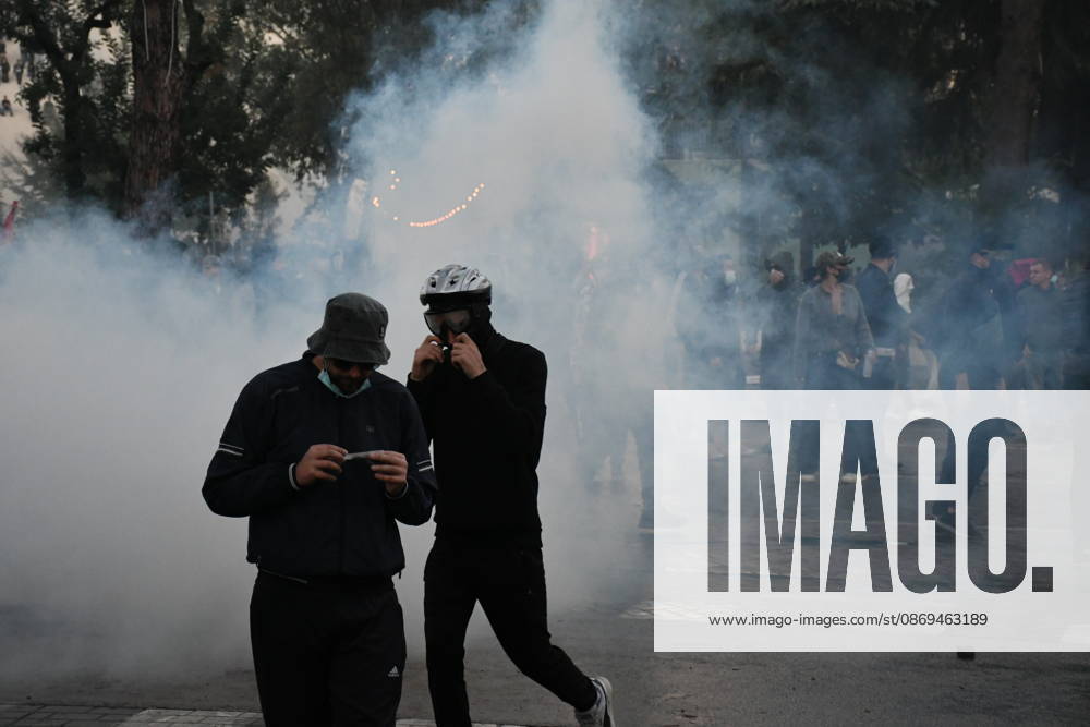 Student protest turns violent outside Education Ministry in Tirana TIRANA, ALBANIA - OCTOBER 14: Trash containers and debris burn during a protest demanding better university conditions, on October 14, 2026 in Tirana, Albania. Students and other participants threw Molotov cocktails and stones at the ministry building and security forces, while some trash containers were set on fire. Police used water cannon and tear gas to disperse the crowd, and several protesters were injured during the clashes. Olsi Shehu Anadolu Tirana Albania. Editorial use only. Please get in touch for any other usage.