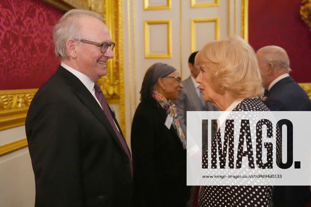 Commonwealth Diaspora reception Queen Camilla speaking to Peter Davison, during a reception at St. James s Palace in London, to celebrate the Commonwealth Diaspora, ahead of the Commonwealth Heads of Government Meeting in Antigua and Barbuda. Picture date: Wednesday October 14, 2026., Credit:Jonathan Brady PA ROTA - B68 Avalon UK, London